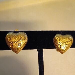 Givenchy Vintage Heart Crystal Logo Clip-on